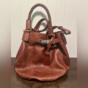 Genuine leather Old Trend bucket bag. Purse. Satchel. Brown leather. Crossbody